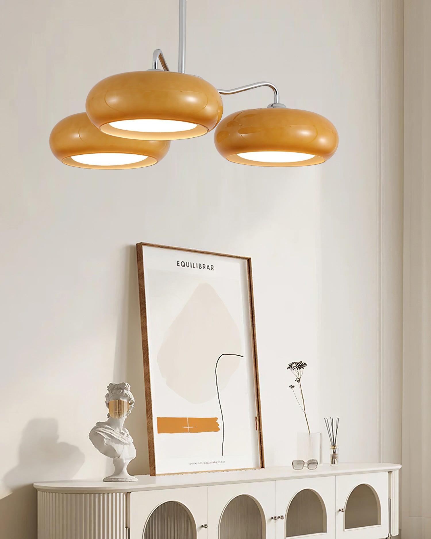 Tetra Lustre Plafonnier Chrome Élégant 3 Ampoules