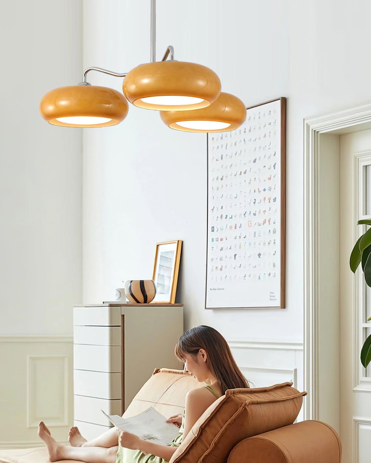 Tetra Lustre Plafonnier Chrome Élégant 3 Ampoules