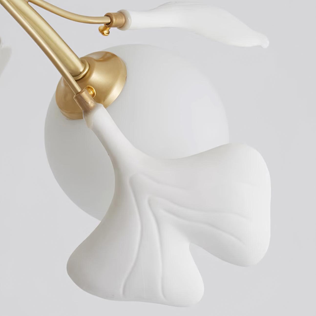Lustra Lustre Feuille de Ginkgo Laiton Verre