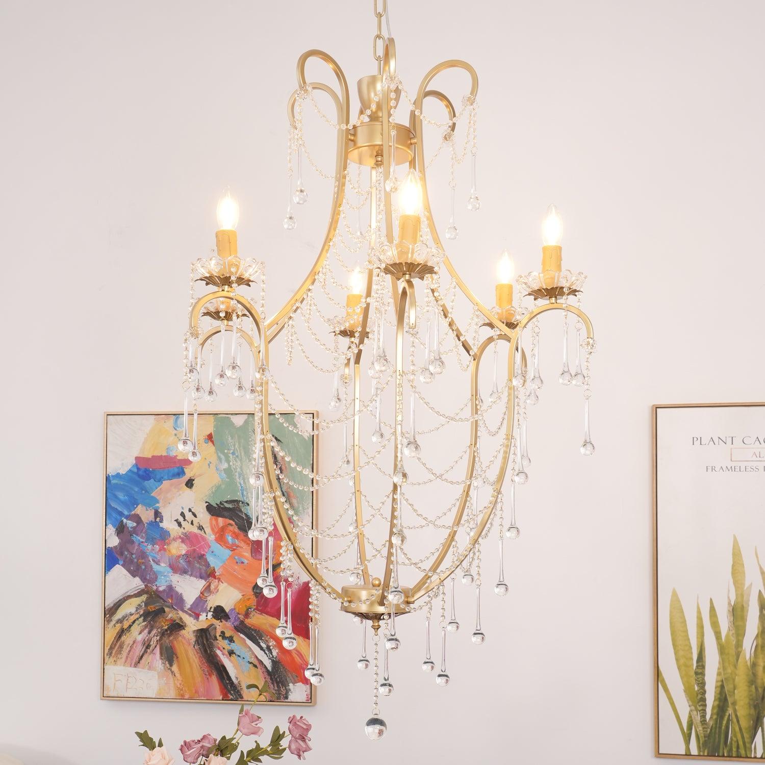 Theresa Lustre Chaînes de Cristal Drapées Vintage