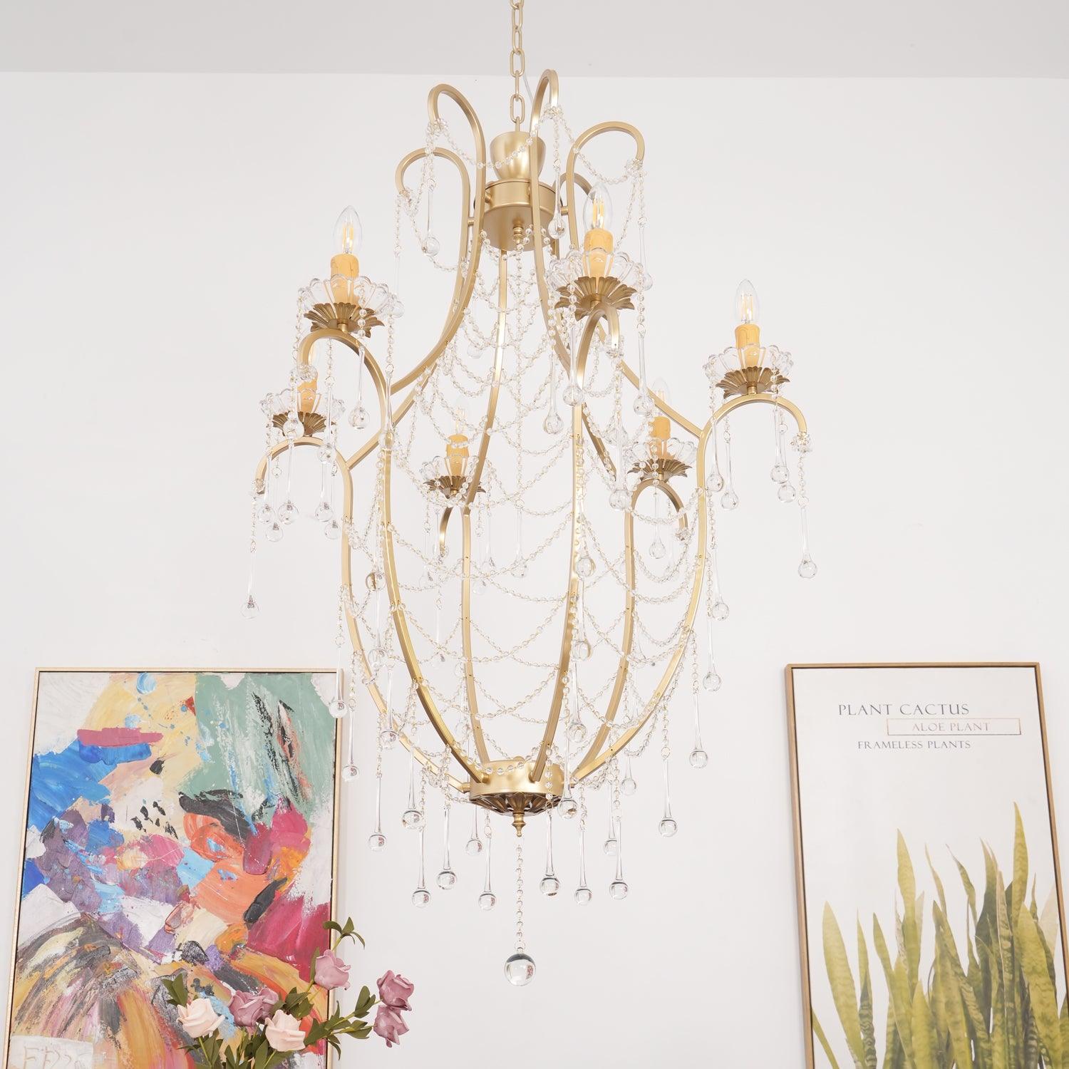 Theresa Lustre Chaînes de Cristal Drapées Vintage