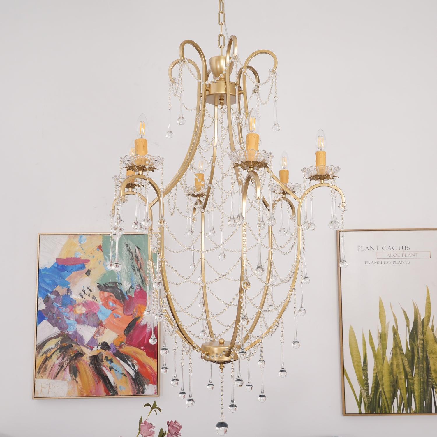 Theresa Lustre Chaînes de Cristal Drapées Vintage