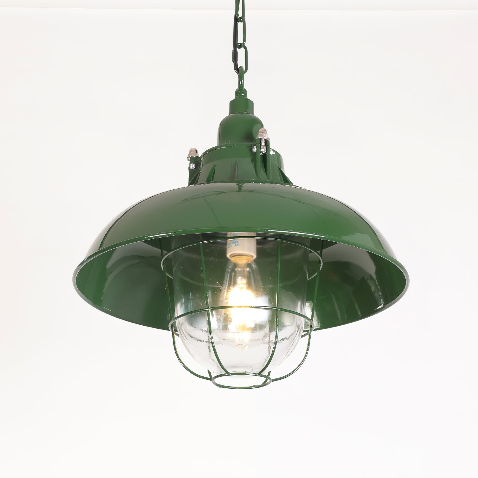 Vemiryra Ancien Industriel Vert Métal Lumière Pendentif