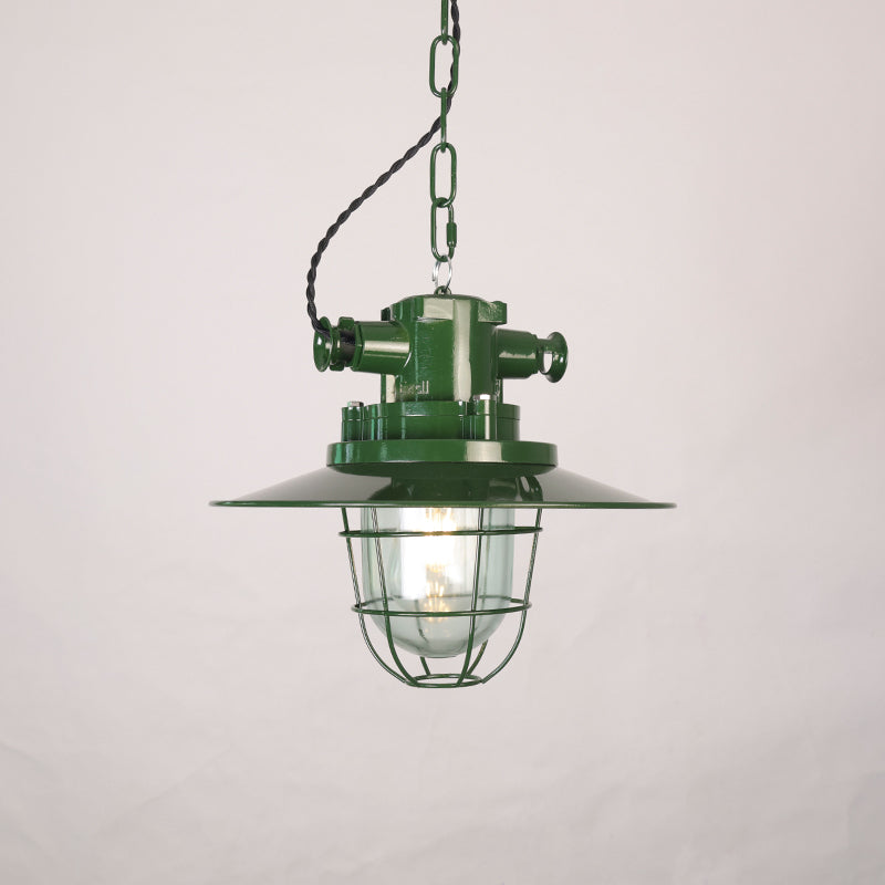 Vemiryra Ancien Industriel Vert Métal Lumière Pendentif