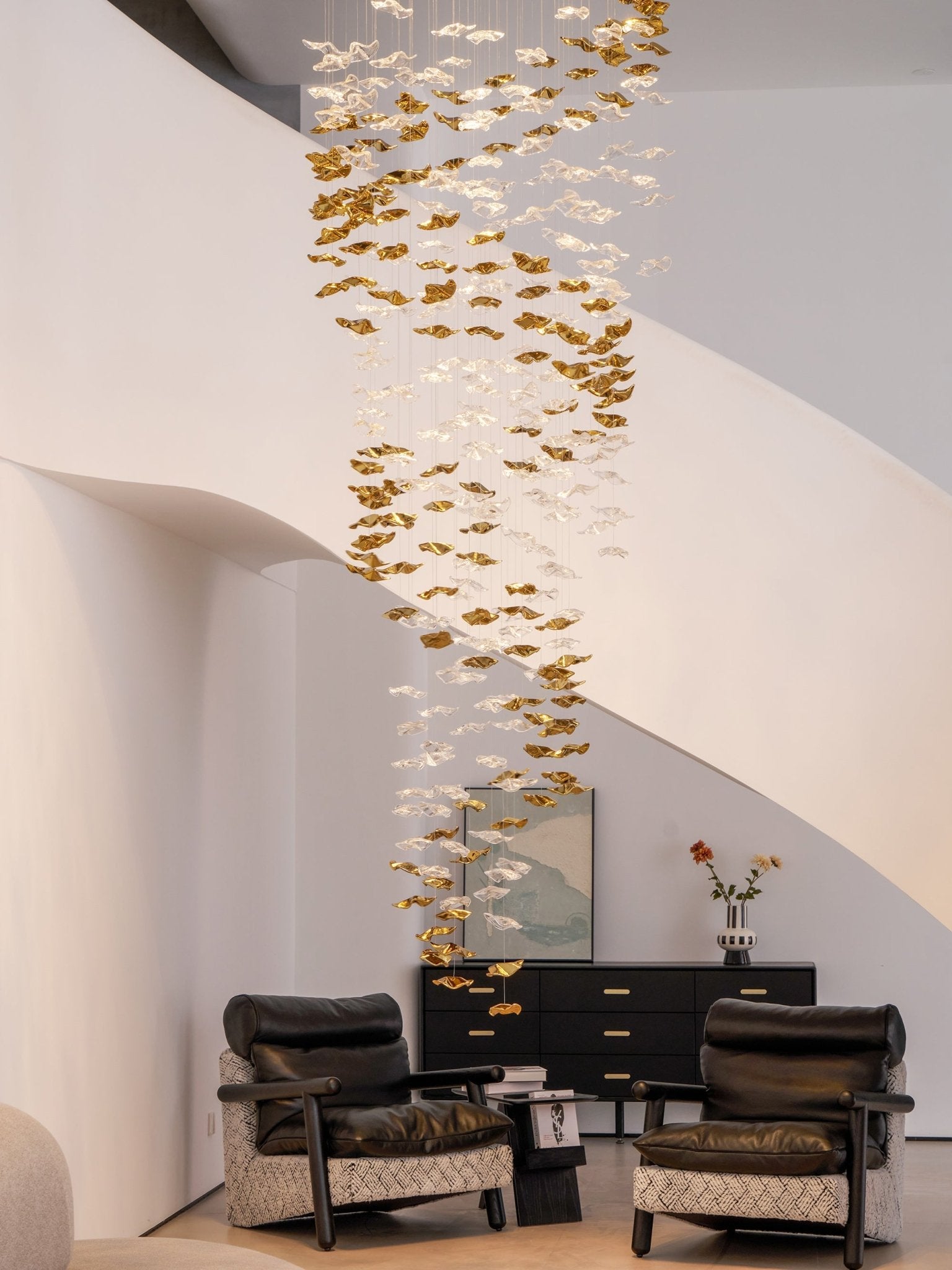Vecarisra Suspension Lampes Art Verre Tidal Luxe
