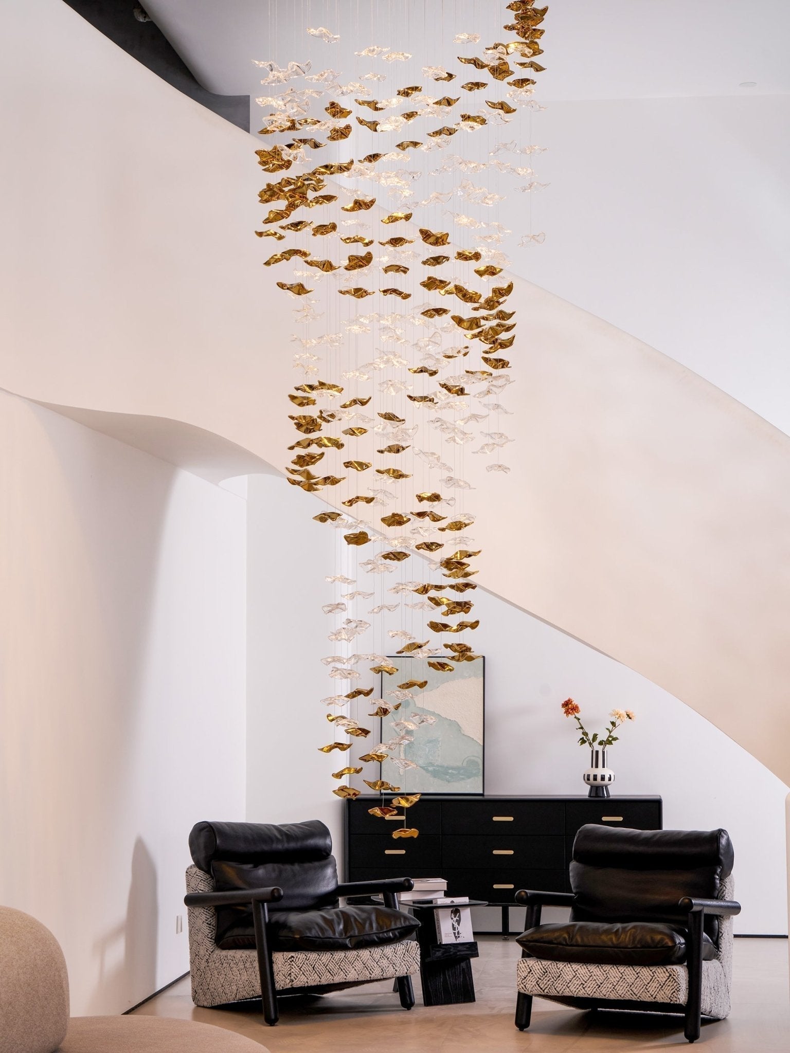 Vecarisra Suspension Lampes Art Verre Tidal Luxe
