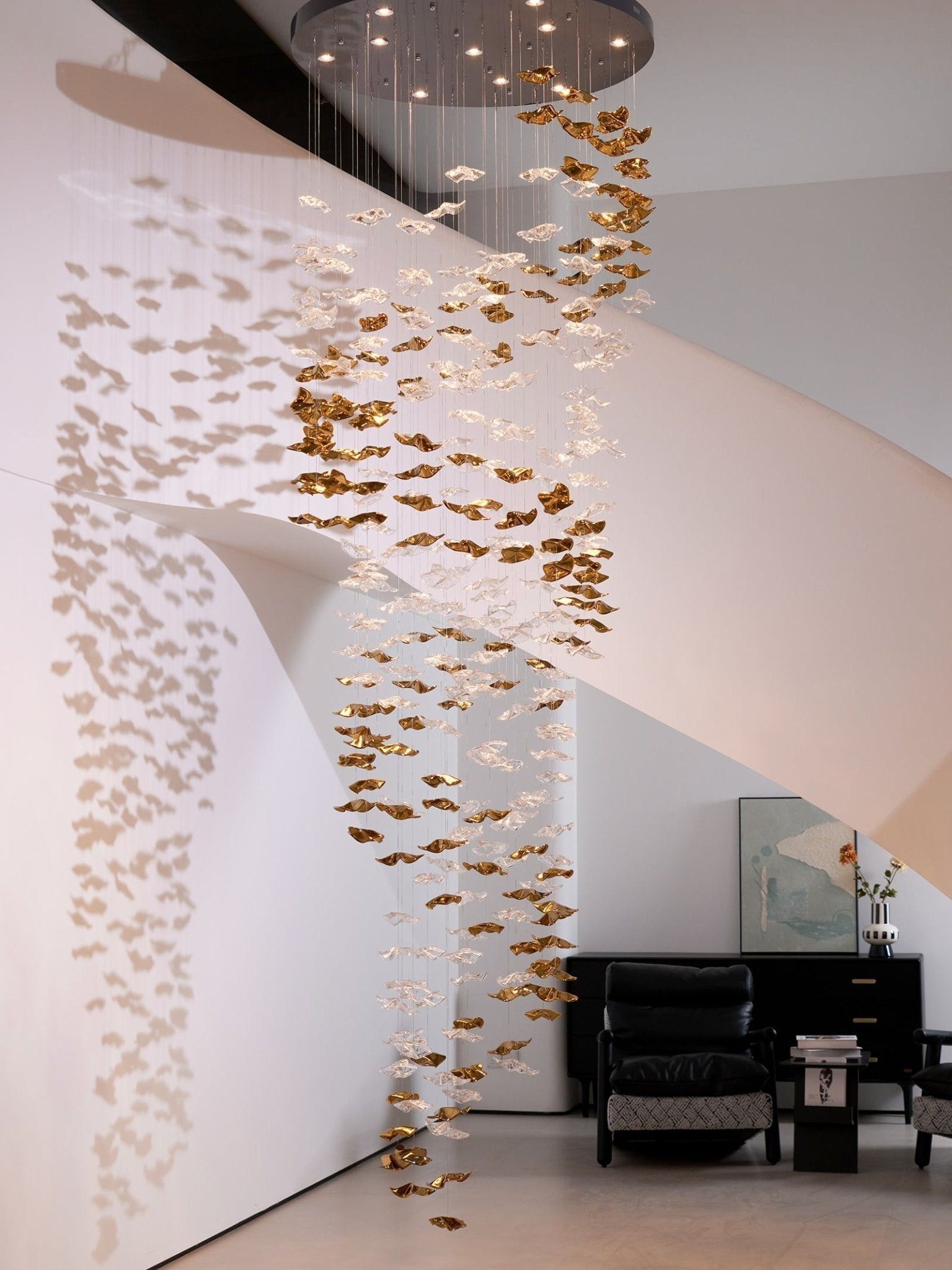 Vecarisra Suspension Lampes Art Verre Tidal Luxe
