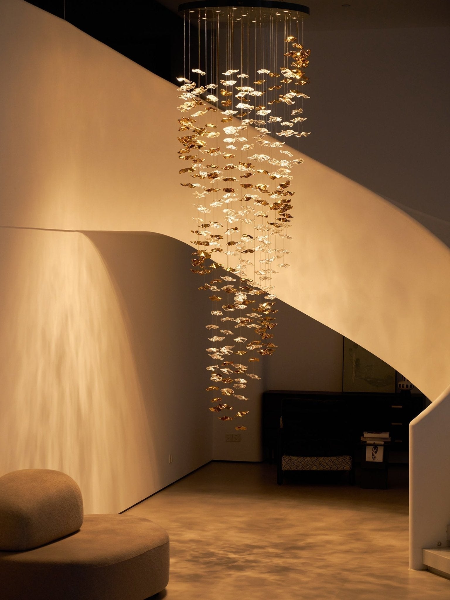 Vecarisra Suspension Lampes Art Verre Tidal Luxe