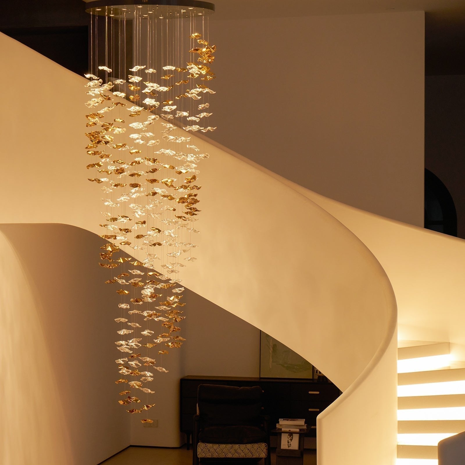 Vecarisra Suspension Lampes Art Verre Tidal Luxe