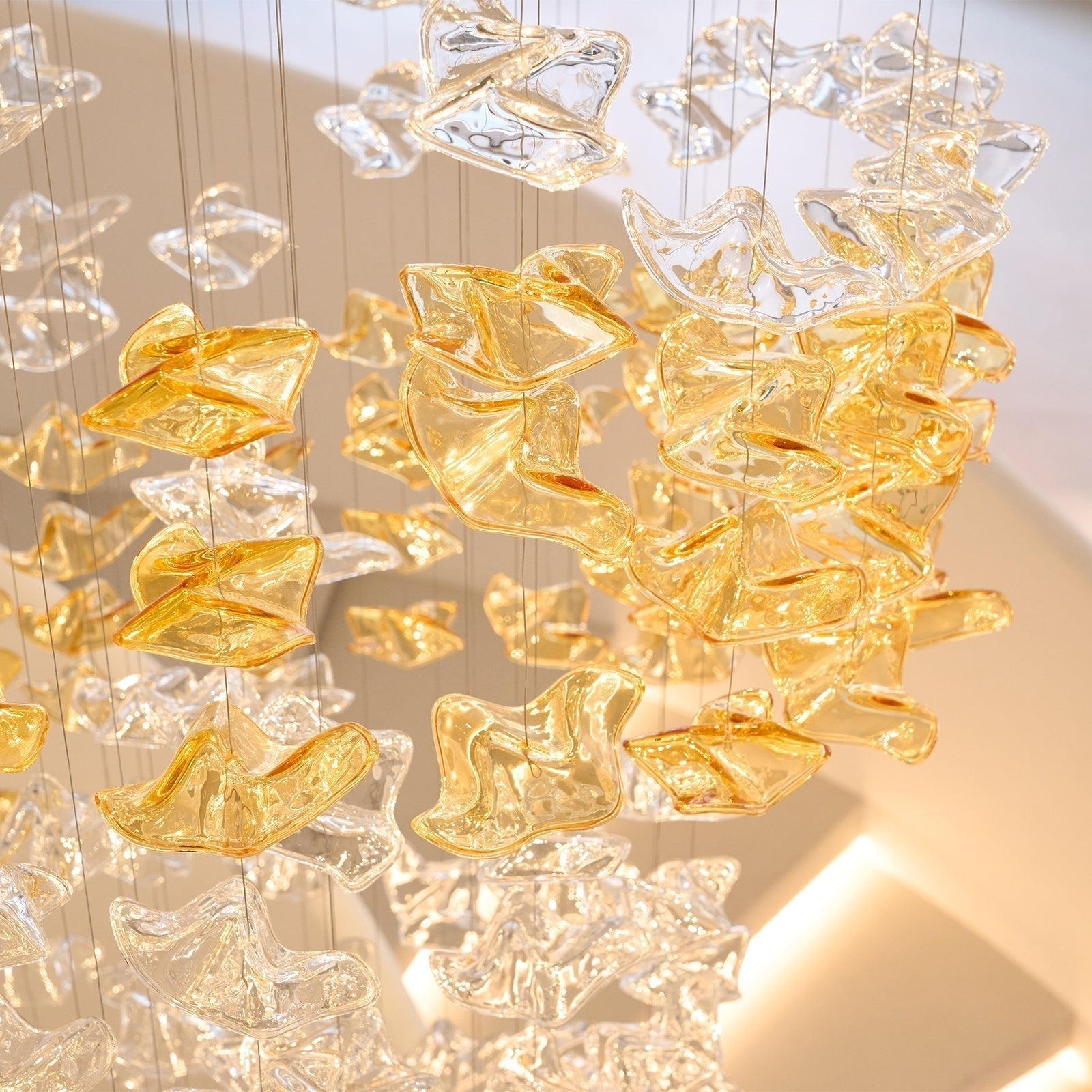 Vecarisra Suspension Lampes Art Verre Tidal Luxe