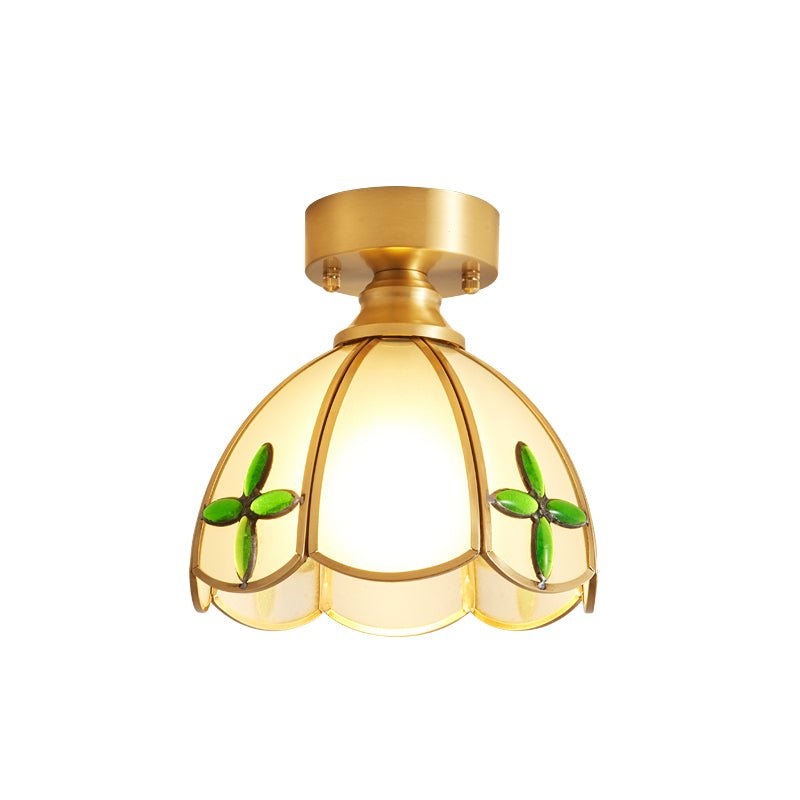 Solara Lumière de Plafond Vintage Florale en Vitrail