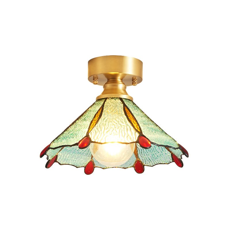 Solara Lumière de Plafond Vintage Florale en Vitrail
