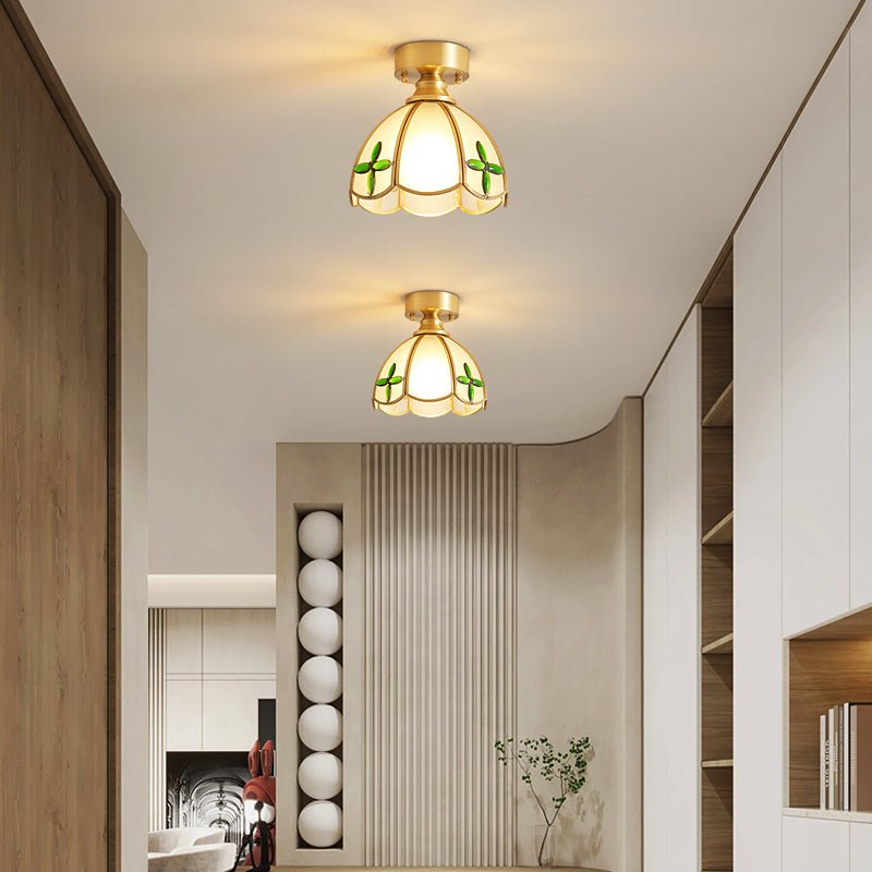 Solara Lumière de Plafond Vintage Florale en Vitrail