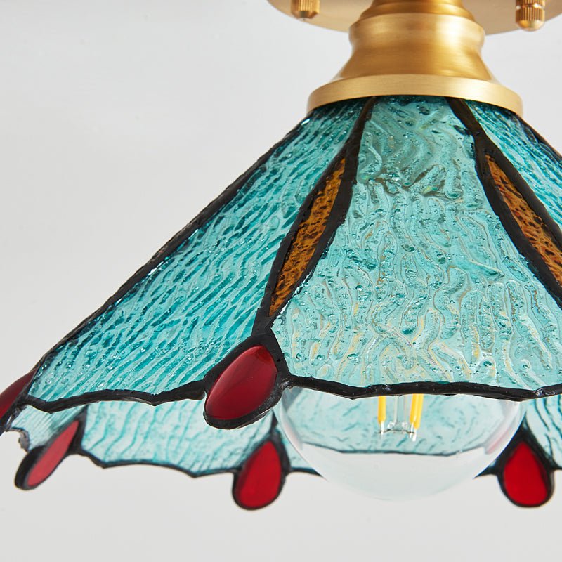 Solara Lumière de Plafond Vintage Florale en Vitrail