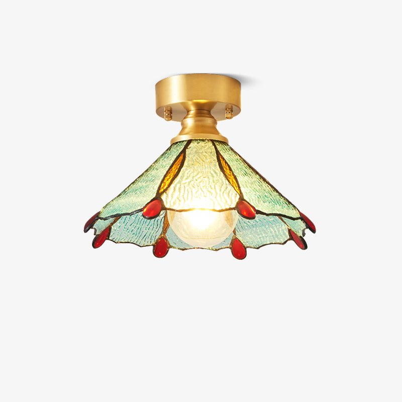 Solara Lumière de Plafond Vintage Florale en Vitrail