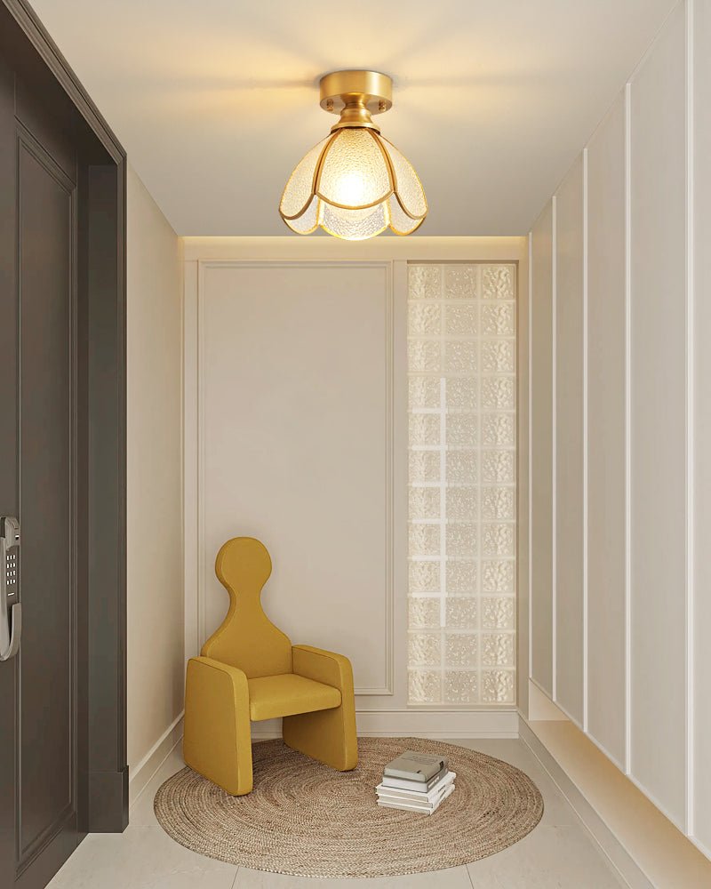 Solara Lumière de Plafond Vintage Florale en Vitrail