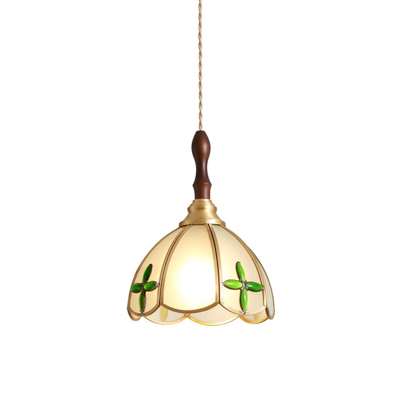 Floraner Suspension Lampe en Laiton et Verre