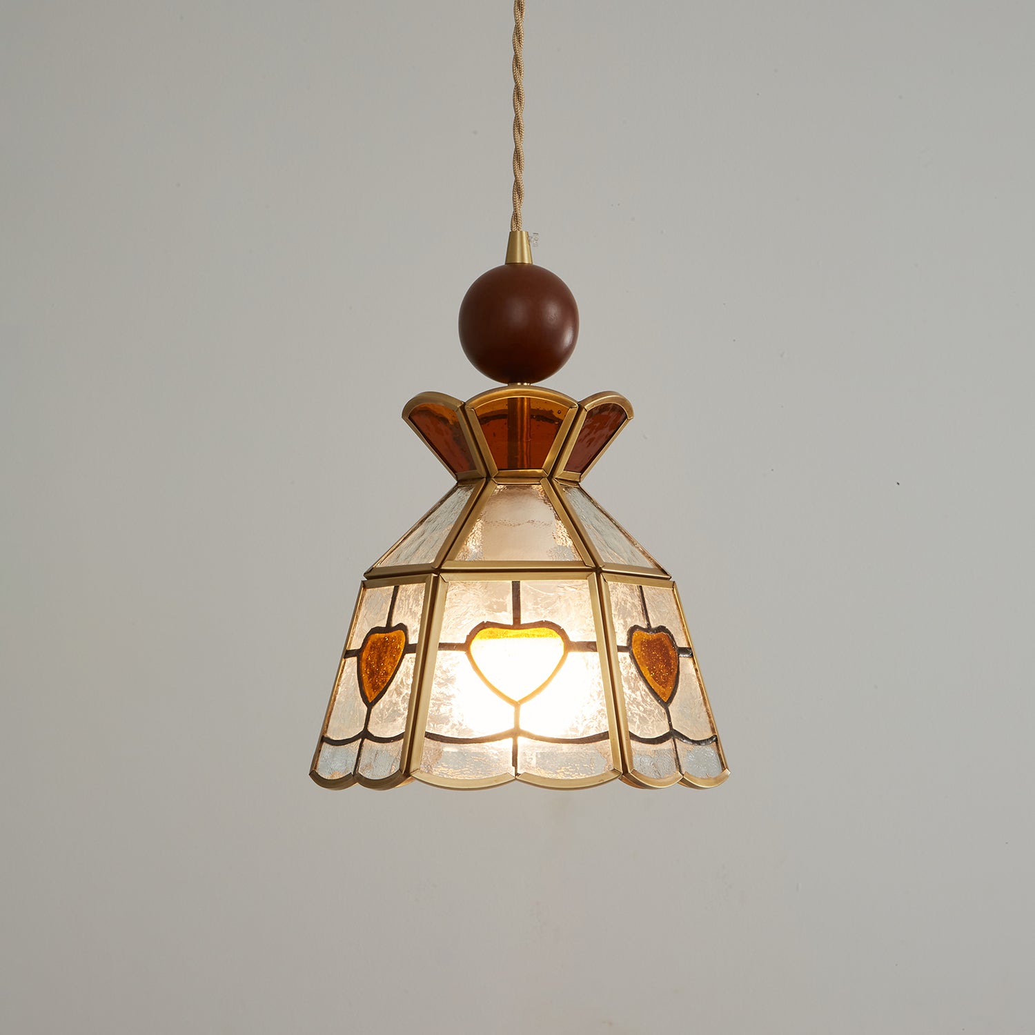 Florace Suspension Vintage en Bois et Verre