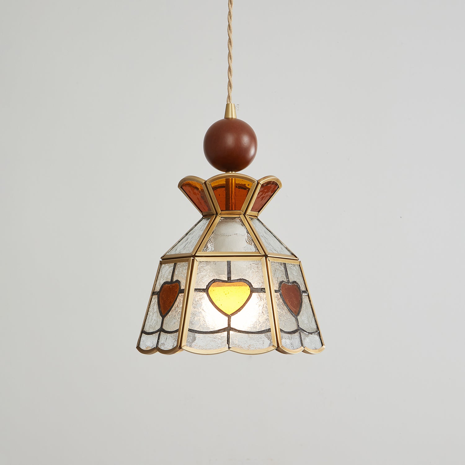 Florace Suspension Vintage en Bois et Verre