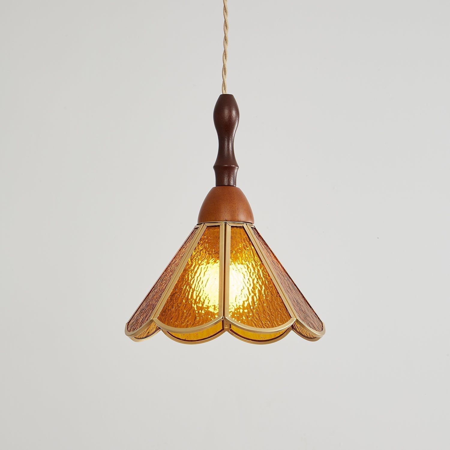 Florace Suspension Vintage en Bois et Verre