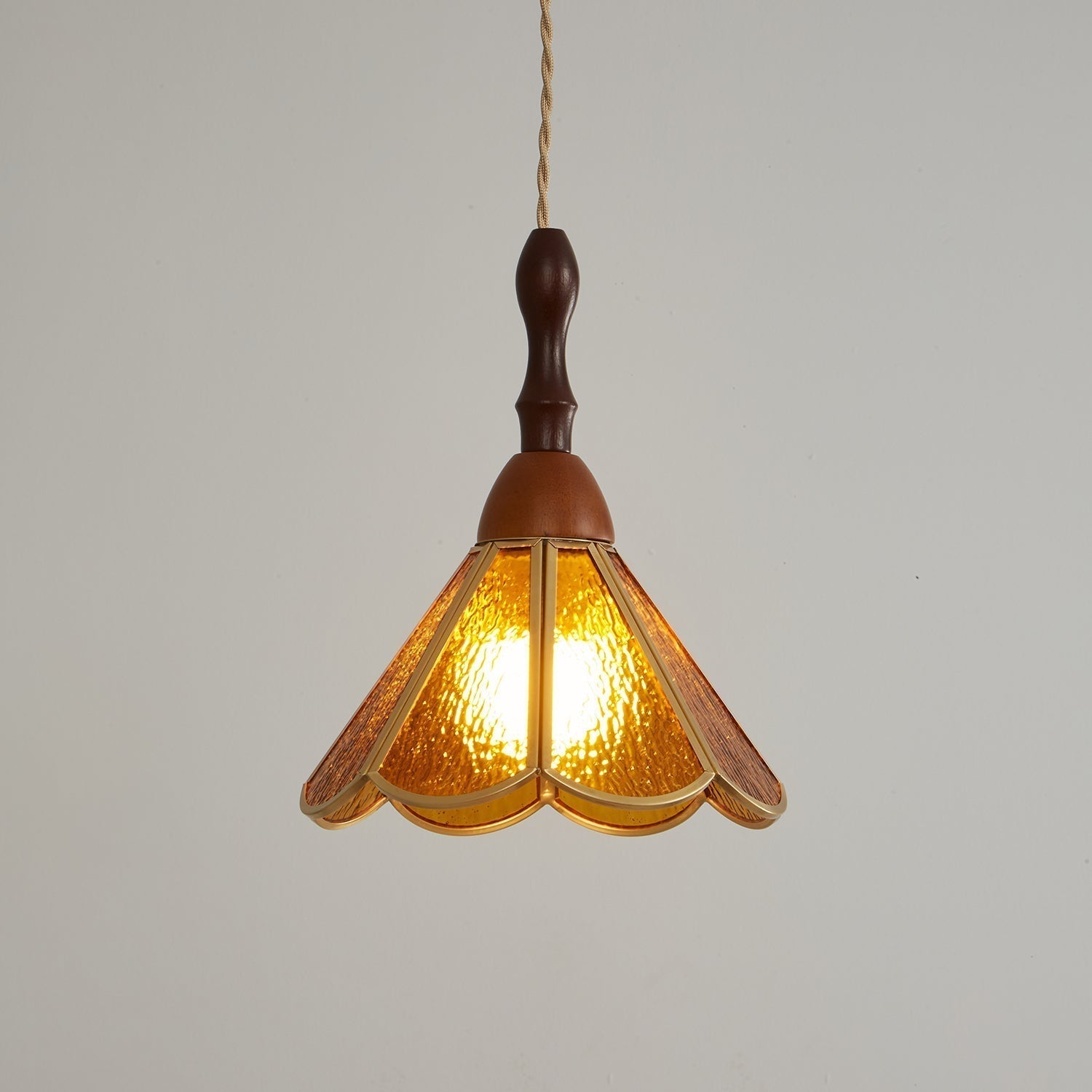 Florace Suspension Vintage en Bois et Verre