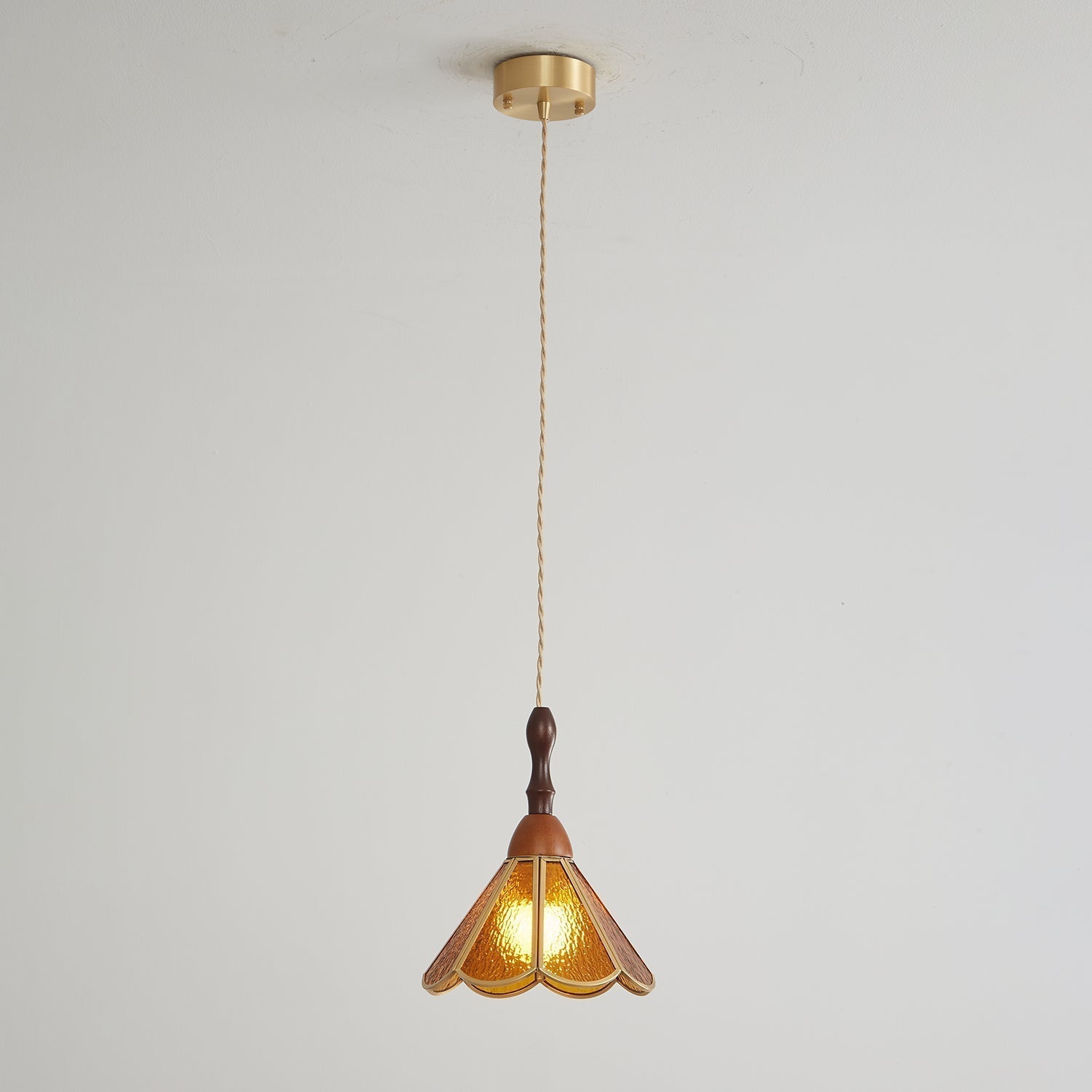 Florace Suspension Vintage en Bois et Verre