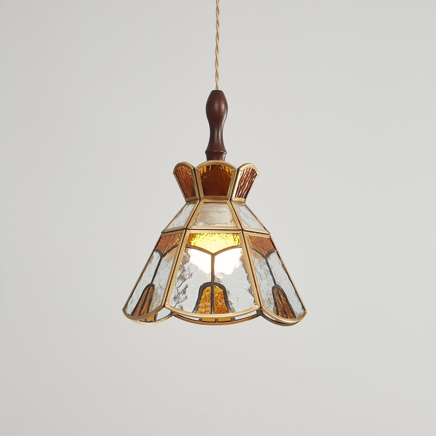 Florace Suspension Vintage en Bois et Verre
