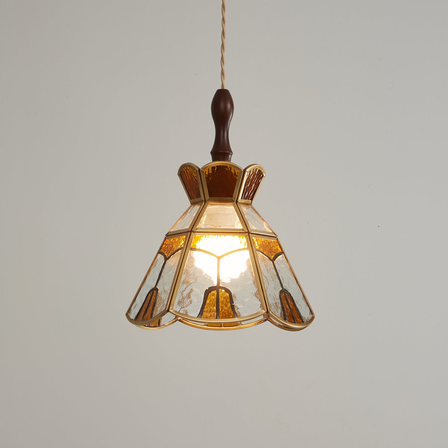Florace Suspension Vintage en Bois et Verre