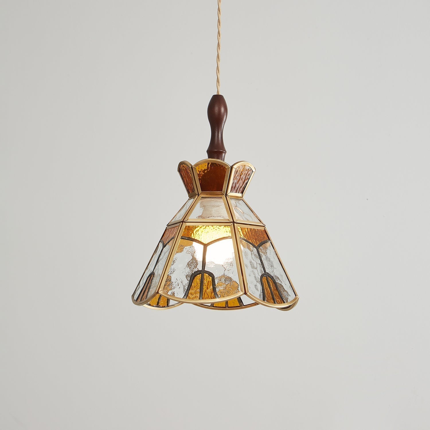 Florace Suspension Vintage en Bois et Verre