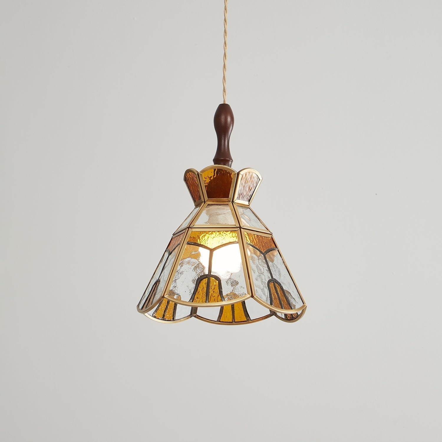 Florace Suspension Vintage en Bois et Verre