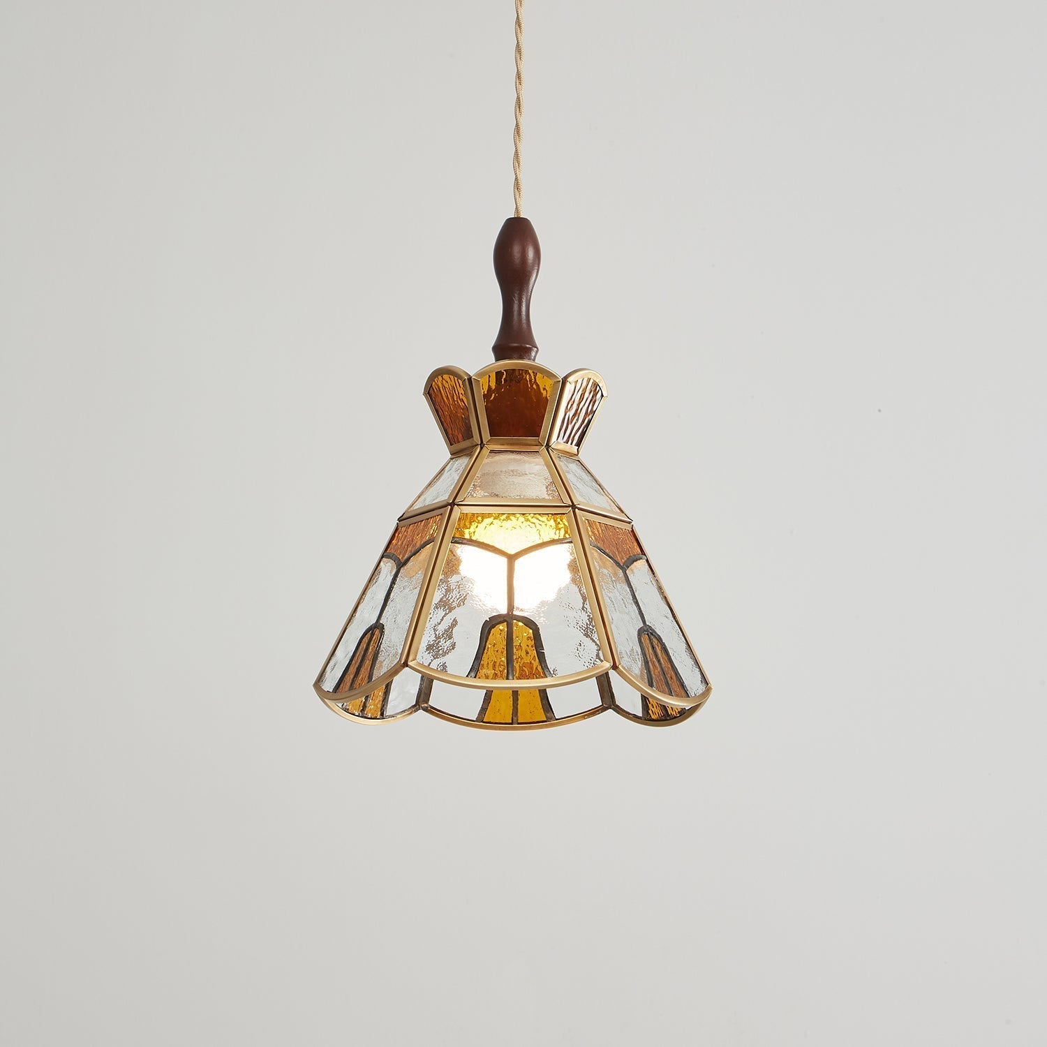 Florace Suspension Vintage en Bois et Verre
