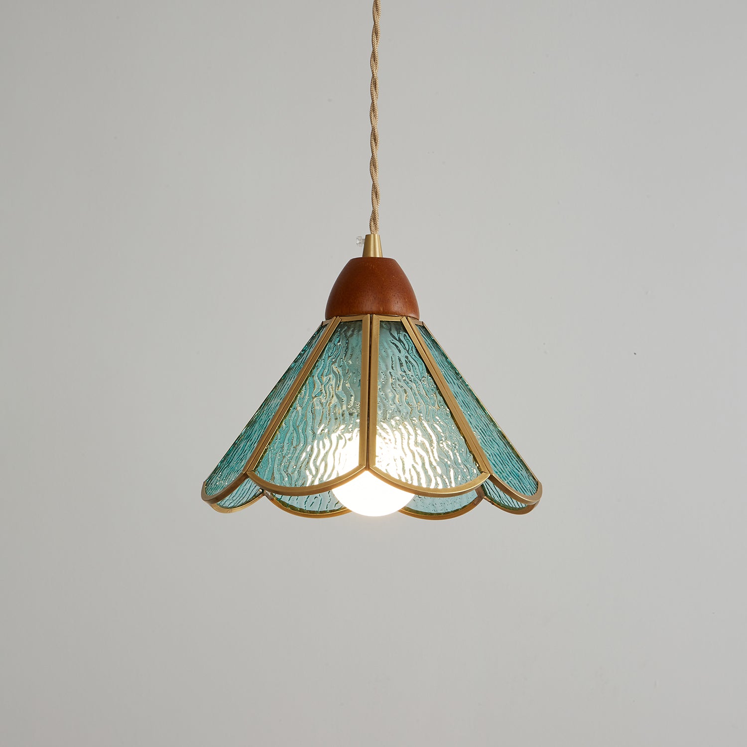 Florace Suspension Vintage en Bois et Verre