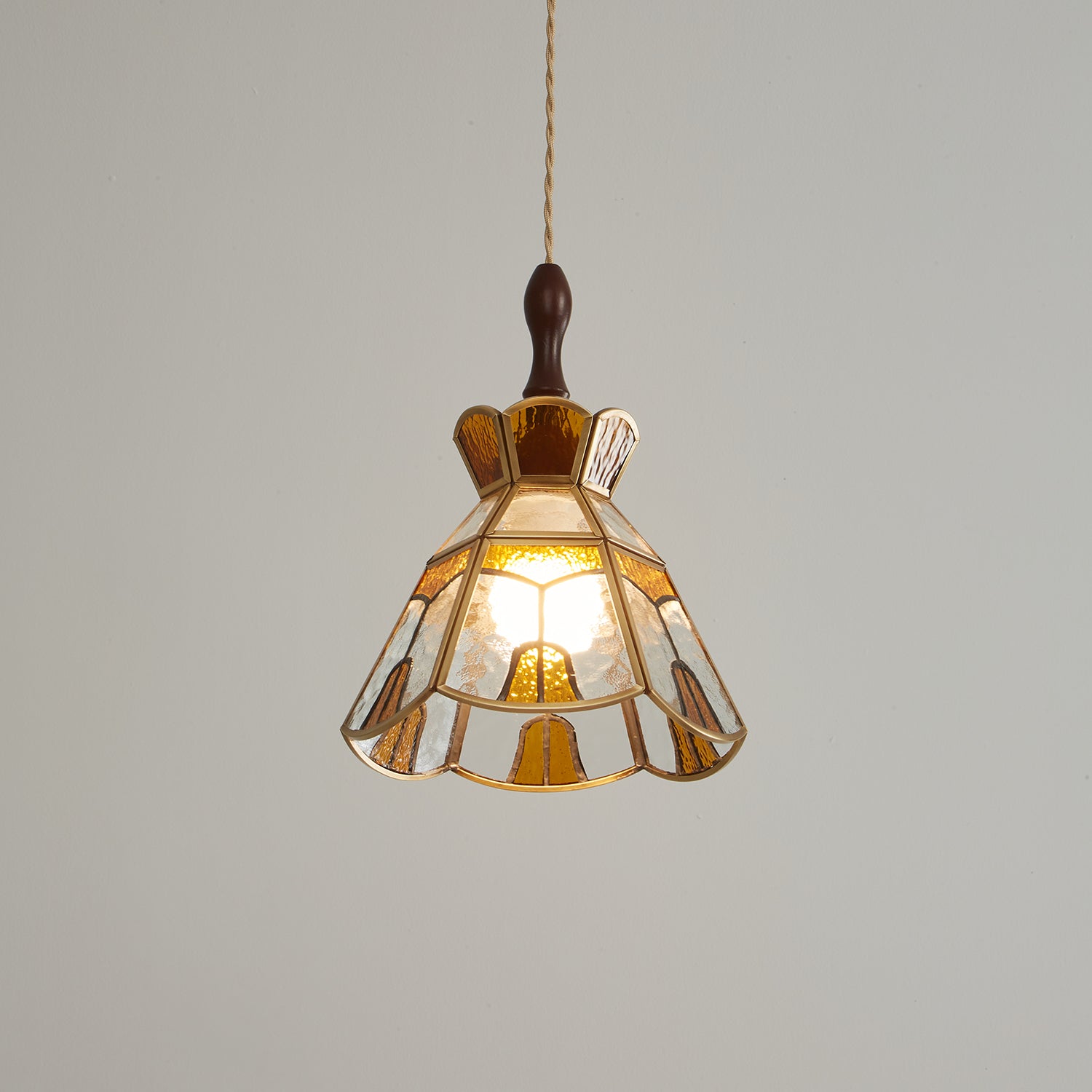 Florace Suspension Vintage en Bois et Verre