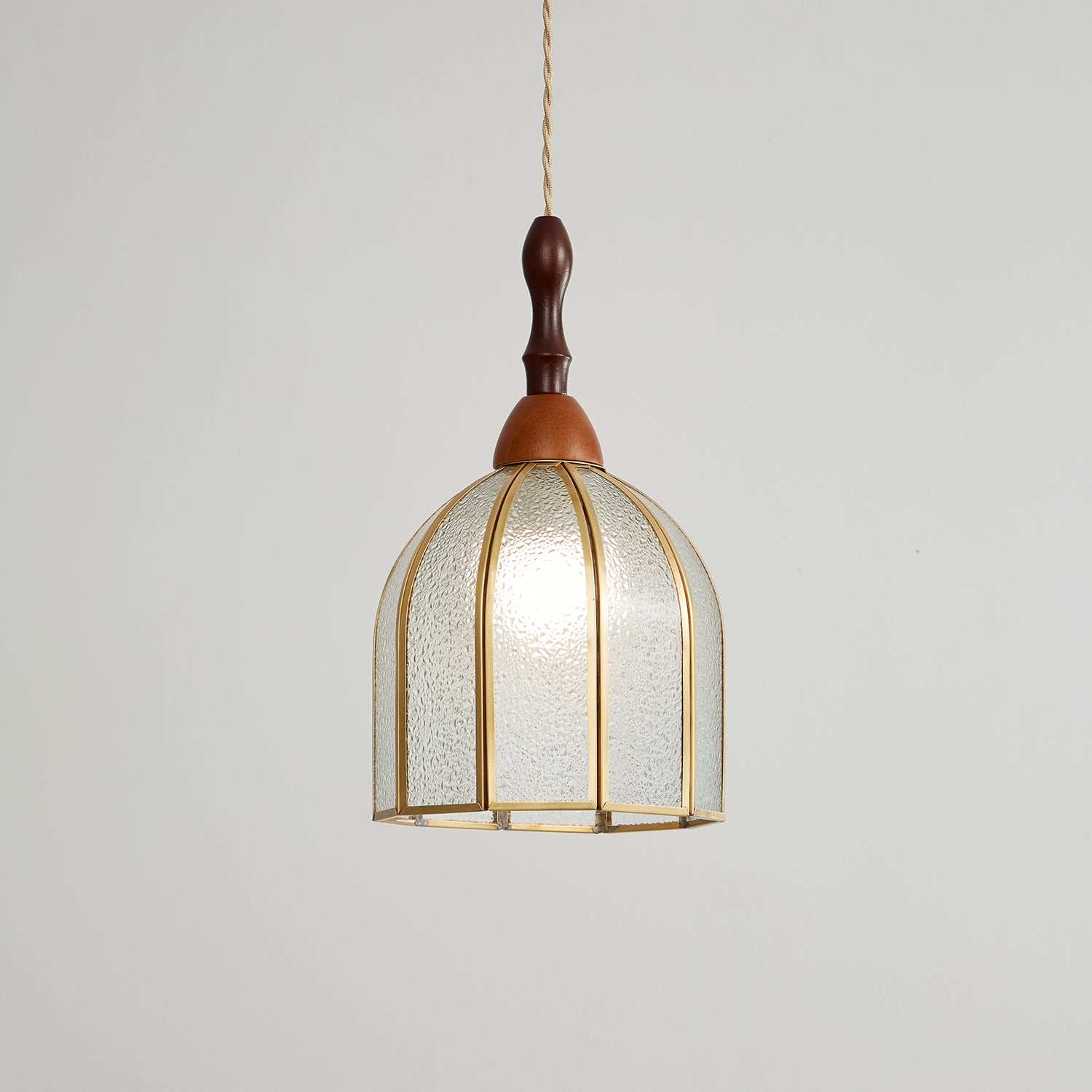 Florace Suspension Vintage en Bois et Verre