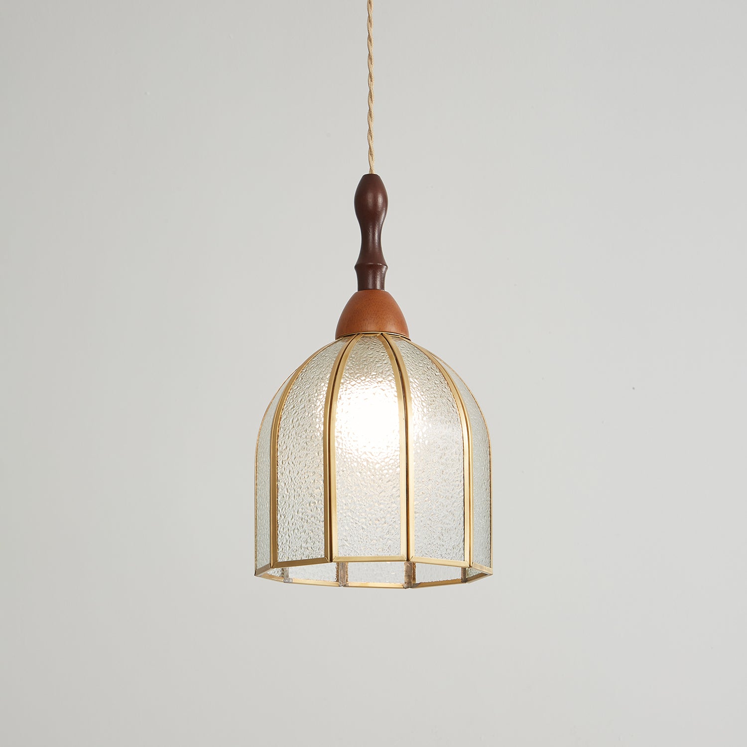 Florace Suspension Vintage en Bois et Verre