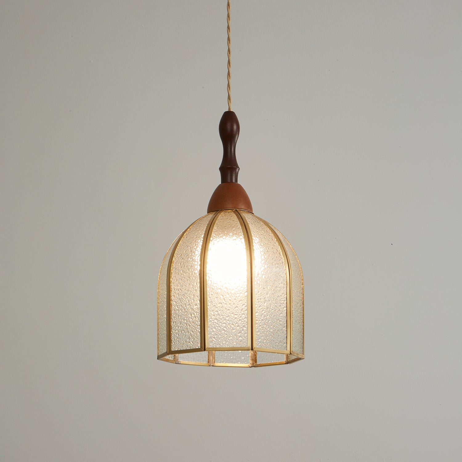 Florace Suspension Vintage en Bois et Verre