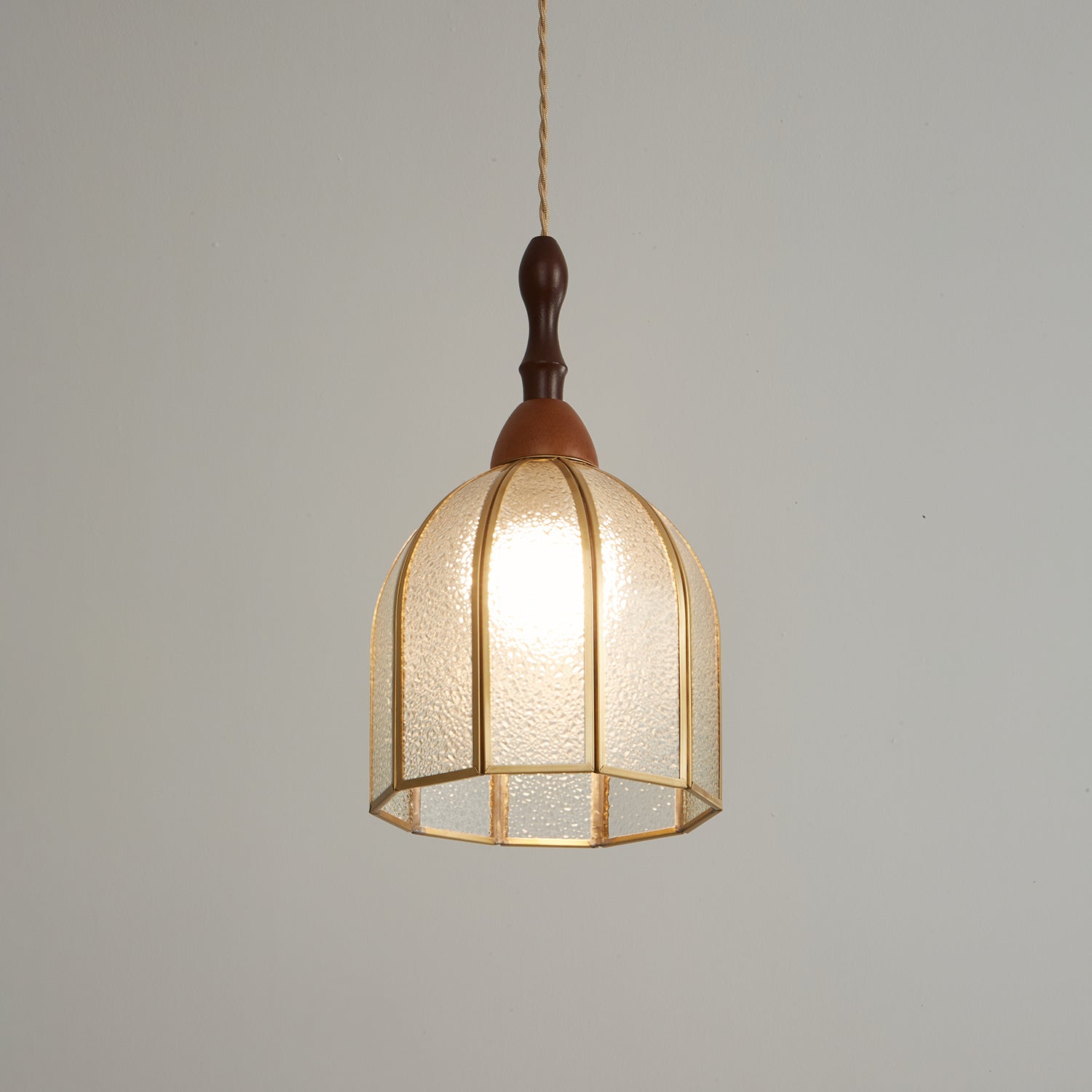 Florace Suspension Vintage en Bois et Verre