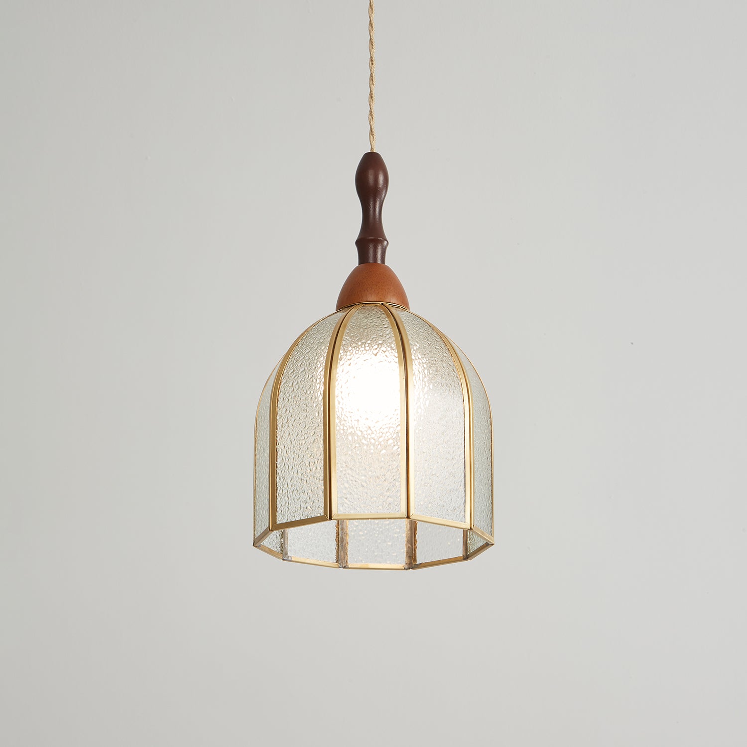 Florace Suspension Vintage en Bois et Verre