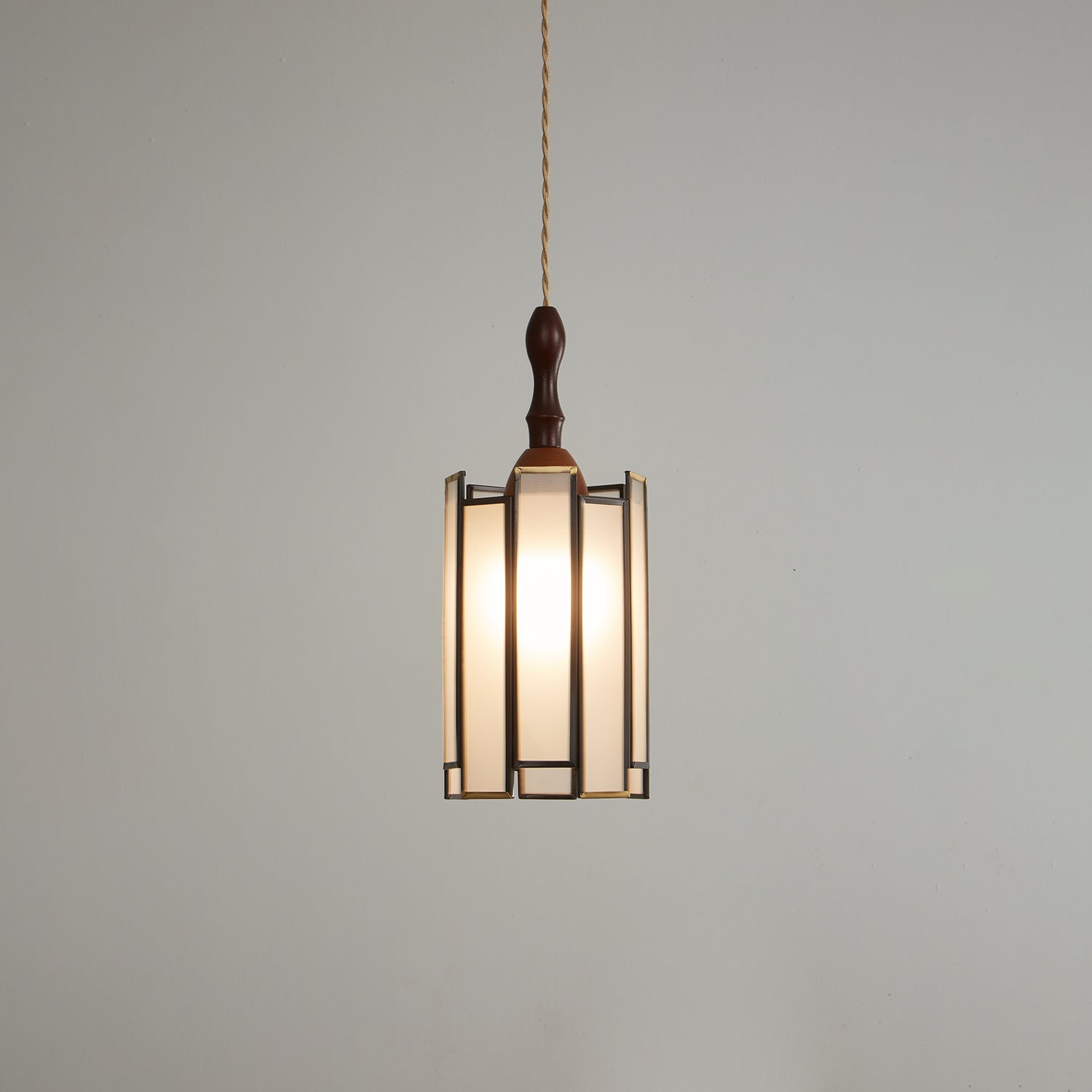 Florace Suspension Vintage en Bois et Verre