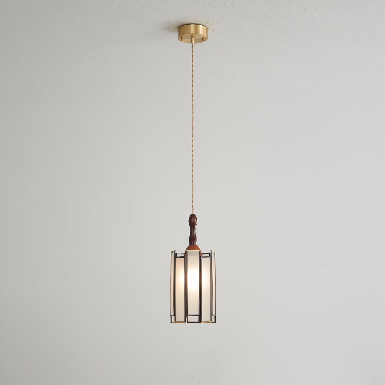 Florace Suspension Vintage en Bois et Verre