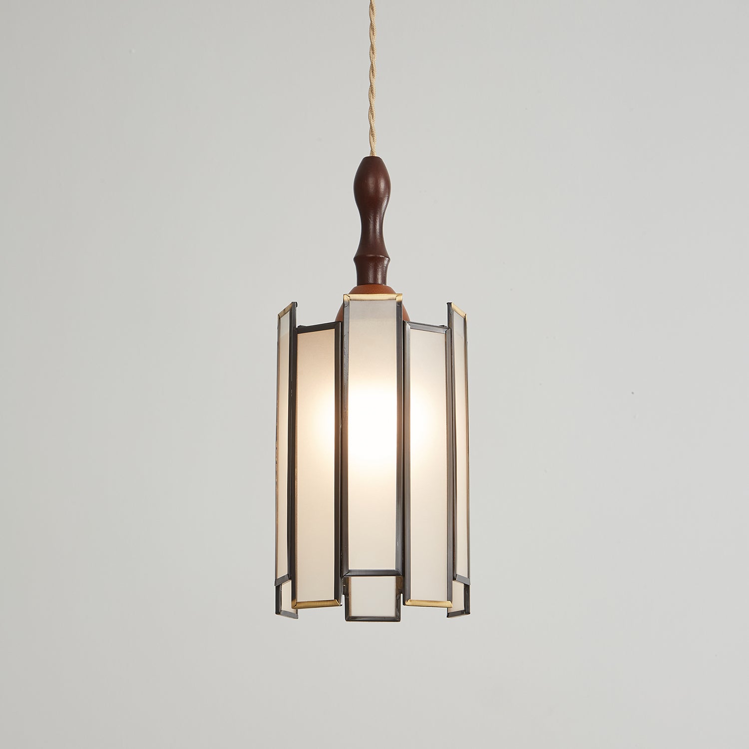 Florace Suspension Vintage en Bois et Verre