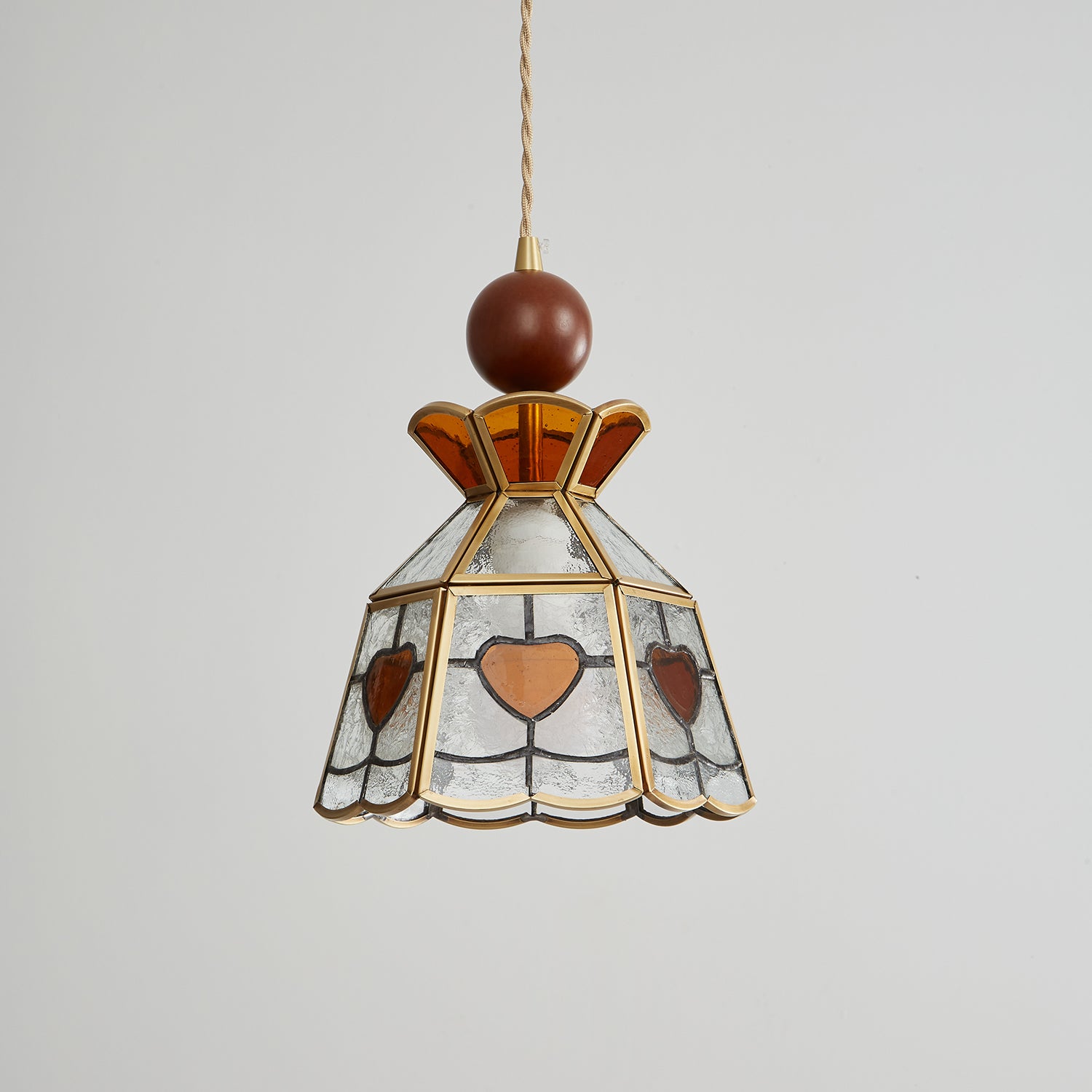 Florace Suspension Vintage en Bois et Verre