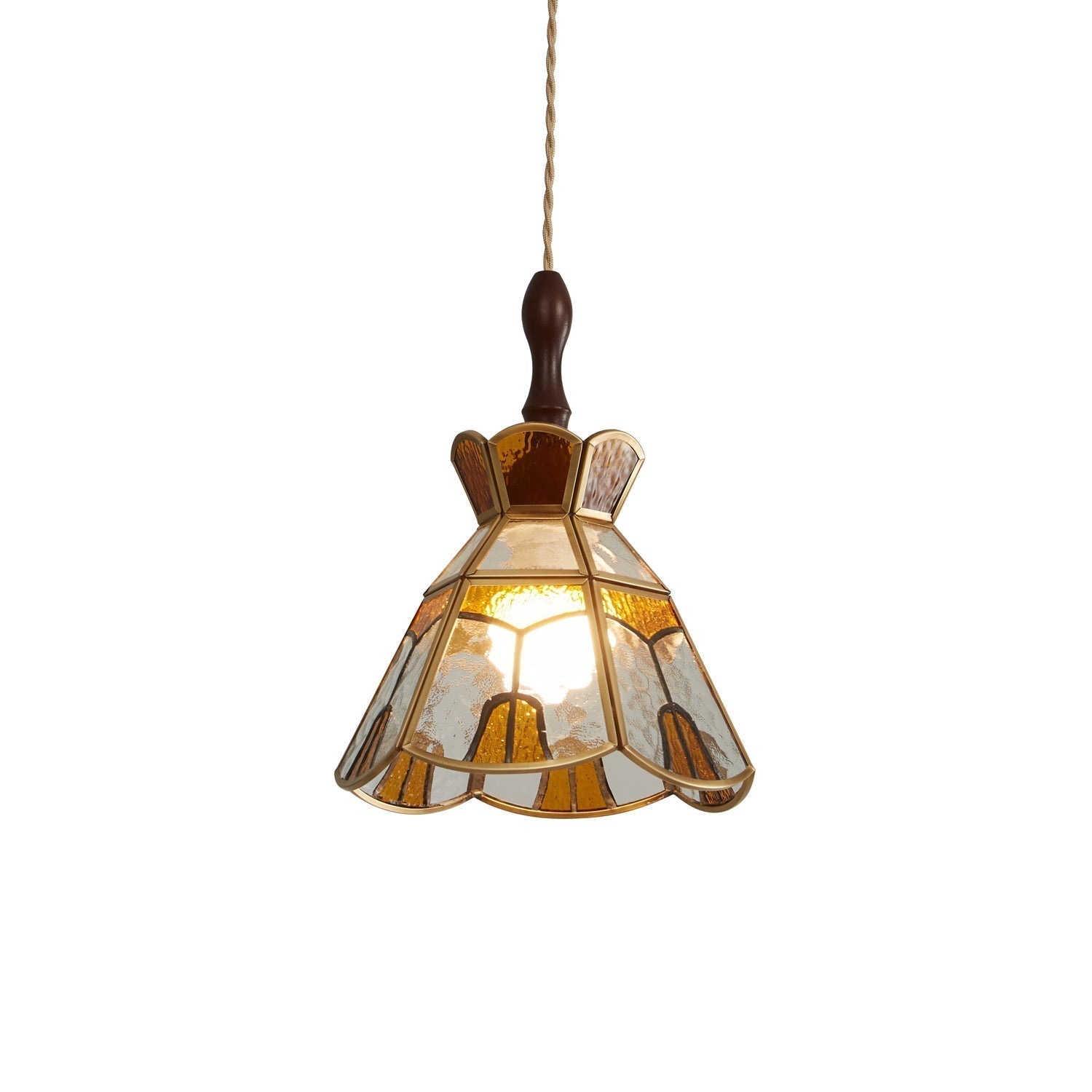 Florace Suspension Vintage en Bois et Verre