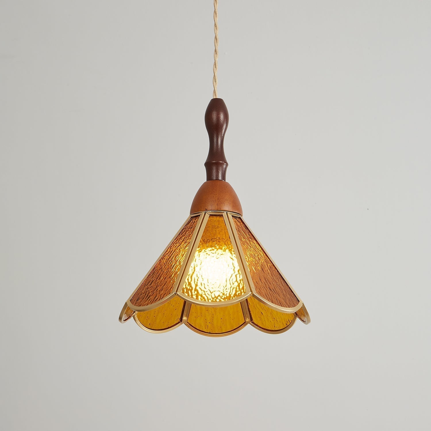 Florace Suspension Vintage en Bois et Verre