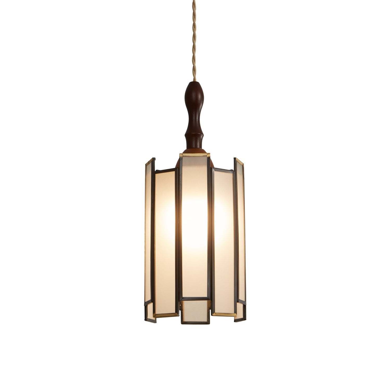Florace Suspension Vintage en Bois et Verre