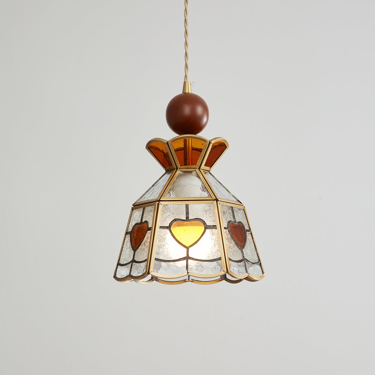 Florace Suspension Vintage en Bois et Verre