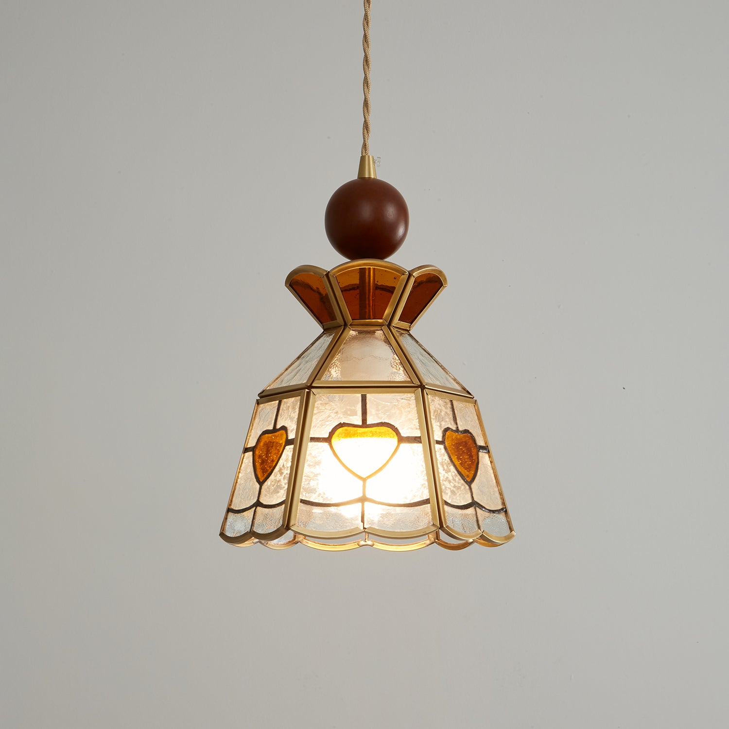 Florace Suspension Vintage en Bois et Verre