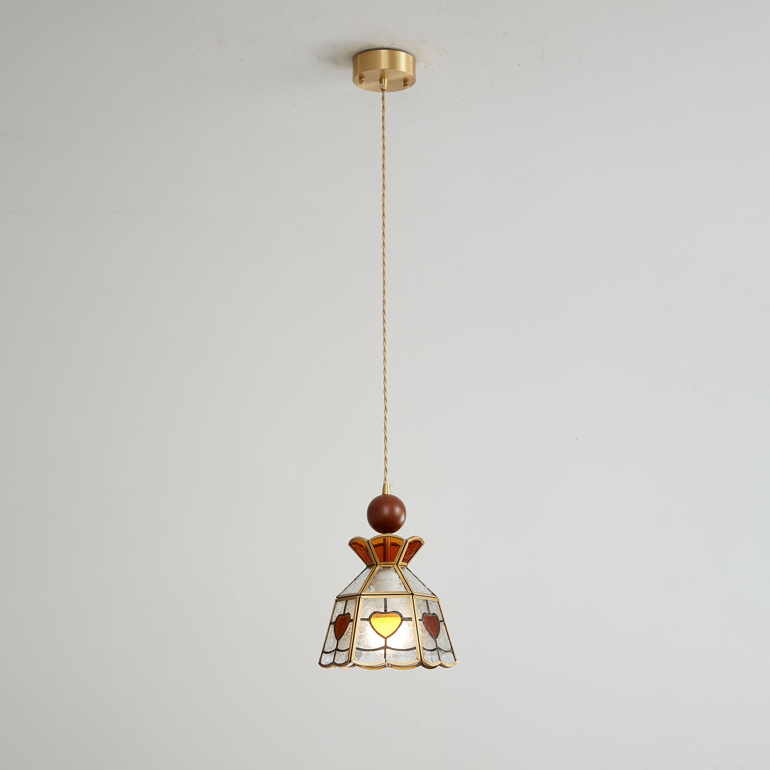 Florace Suspension Vintage en Bois et Verre