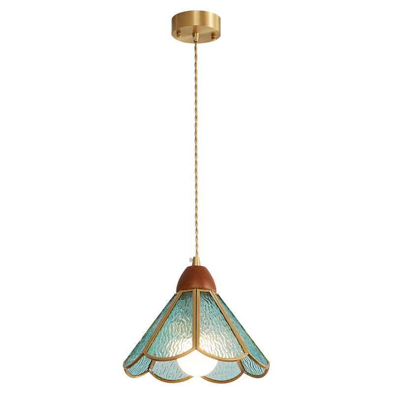 Florace Suspension Vintage en Bois et Verre
