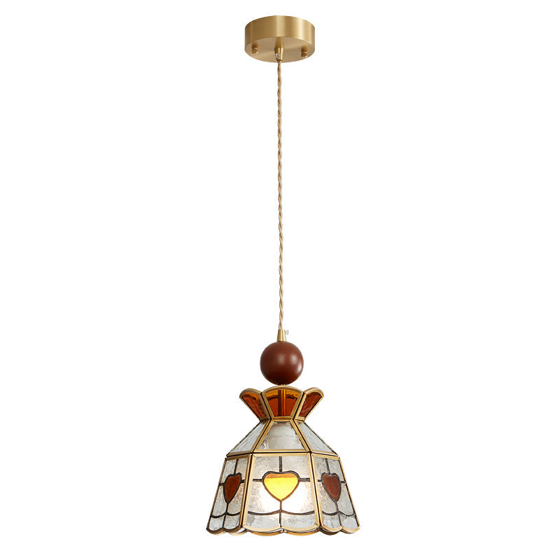 Florace Suspension Vintage en Bois et Verre